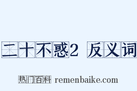 二十不惑2反义词是什么意思的图片